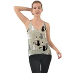 Cute Cat Seamless Pattern Chiffon Cami