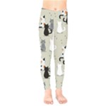 Cute Cat Seamless Pattern Kids  Leggings