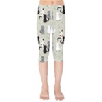 Cute Cat Seamless Pattern Kids  Capri Leggings 