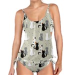Cute Cat Seamless Pattern Tankini Set
