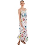 Vector Set Isolates With Cute Birds Scandinavian Style Cami Maxi Ruffle Chiffon Dress
