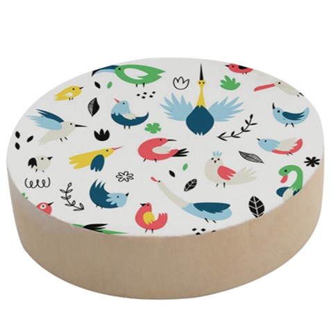 Vector Set Isolates With Cute Birds Scandinavian Style Wooden Bottle Opener (Round) from ArtsNow.com
