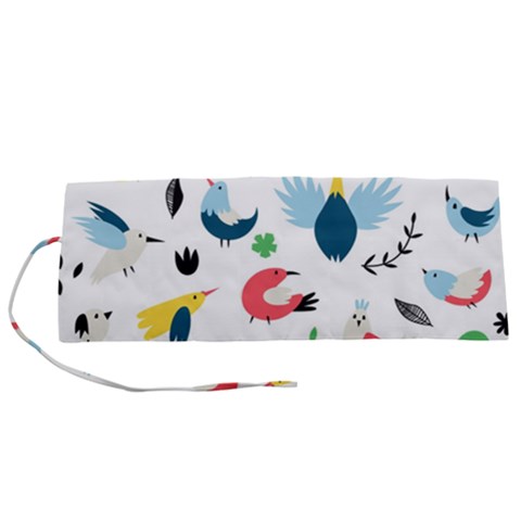 Vector Set Isolates With Cute Birds Scandinavian Style Roll Up Canvas Pencil Holder (S) from ArtsNow.com