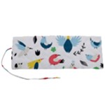 Vector Set Isolates With Cute Birds Scandinavian Style Roll Up Canvas Pencil Holder (S)