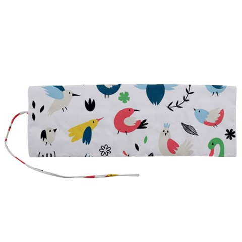 Vector Set Isolates With Cute Birds Scandinavian Style Roll Up Canvas Pencil Holder (M) from ArtsNow.com