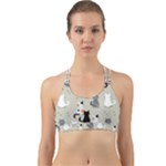 Cute Cat Seamless Pattern Back Web Sports Bra