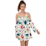 Vector Set Isolates With Cute Birds Scandinavian Style Boho Dress