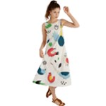 Vector Set Isolates With Cute Birds Scandinavian Style Summer Maxi Dress