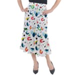 Vector Set Isolates With Cute Birds Scandinavian Style Midi Mermaid Skirt