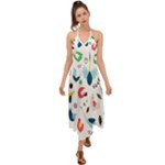Vector Set Isolates With Cute Birds Scandinavian Style Halter Tie Back Dress 