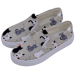 Cute Cat Seamless Pattern Kids  Canvas Slip Ons