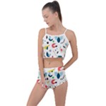 Vector Set Isolates With Cute Birds Scandinavian Style Summer Cropped Co-Ord Set