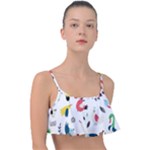 Vector Set Isolates With Cute Birds Scandinavian Style Frill Bikini Top