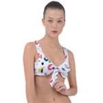 Vector Set Isolates With Cute Birds Scandinavian Style Front Tie Bikini Top