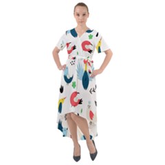 Front Wrap High Low Dress 