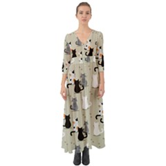 Button Up Boho Maxi Dress 