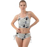 Cute Cat Seamless Pattern Mini Tank Bikini Set