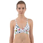 Vector Set Isolates With Cute Birds Scandinavian Style Wrap Around Bikini Top