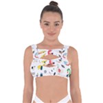 Vector Set Isolates With Cute Birds Scandinavian Style Bandaged Up Bikini Top