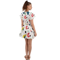 Flutter Sleeve Wrap Dress 