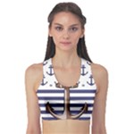 Anchor Background Design Fitness Sports Bra