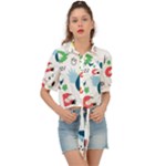 Vector Set Isolates With Cute Birds Scandinavian Style Tie Front Shirt 