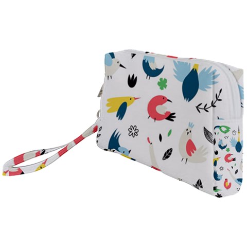 Vector Set Isolates With Cute Birds Scandinavian Style Wristlet Pouch Bag (Small) from ArtsNow.com