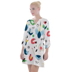 Open Neck Shift Dress 