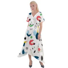 Cross Front Sharkbite Hem Maxi Dress 