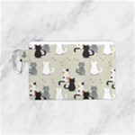 Cute Cat Seamless Pattern Canvas Cosmetic Bag (Small)