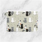 Cute Cat Seamless Pattern Canvas Cosmetic Bag (Large)