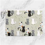 Cute Cat Seamless Pattern Canvas Cosmetic Bag (XL)