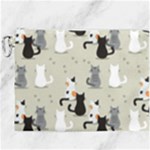 Cute Cat Seamless Pattern Canvas Cosmetic Bag (XXXL)
