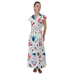 Flutter Sleeve Maxi Dress 