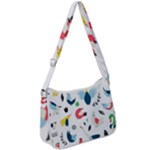 Vector Set Isolates With Cute Birds Scandinavian Style Zip Up Shoulder Bag