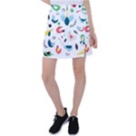 Vector Set Isolates With Cute Birds Scandinavian Style Tennis Skirt