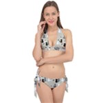 Cute Cat Seamless Pattern Tie It Up Bikini Set