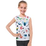 Vector Set Isolates With Cute Birds Scandinavian Style Kids  Mesh Tank Top