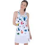 Vector Set Isolates With Cute Birds Scandinavian Style Racer Back Mesh Tank Top