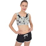 Cute Cat Seamless Pattern V-Back Sports Bra