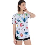 Vector Set Isolates With Cute Birds Scandinavian Style Perpetual Short Sleeve T-Shirt