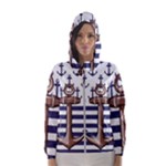 Anchor Background Design Women s Hooded Windbreaker