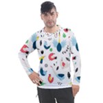 Vector Set Isolates With Cute Birds Scandinavian Style Men s Pique Long Sleeve T-Shirt