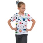 Vector Set Isolates With Cute Birds Scandinavian Style Kids  Mesh Piece T-Shirt