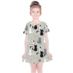 Cute Cat Seamless Pattern Kids  Simple Cotton Dress