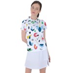 Vector Set Isolates With Cute Birds Scandinavian Style Women s Polo T-Shirt