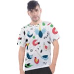 Vector Set Isolates With Cute Birds Scandinavian Style Men s Sport Top