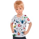 Vector Set Isolates With Cute Birds Scandinavian Style Kids  Sports T-Shirt