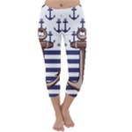 Anchor Background Design Capri Winter Leggings 