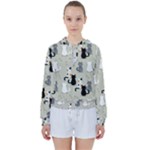 Cute Cat Seamless Pattern Women s Tie Up Sweat